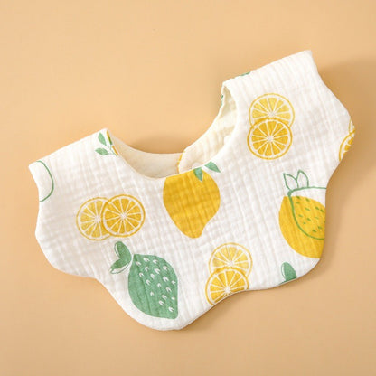 READY STOCK!!! Baby Kids Towel Baby Cotton Toddler 8 Layer Saliva Towel Ins Fesyen Baby Bib With Button Bibik WW0848i