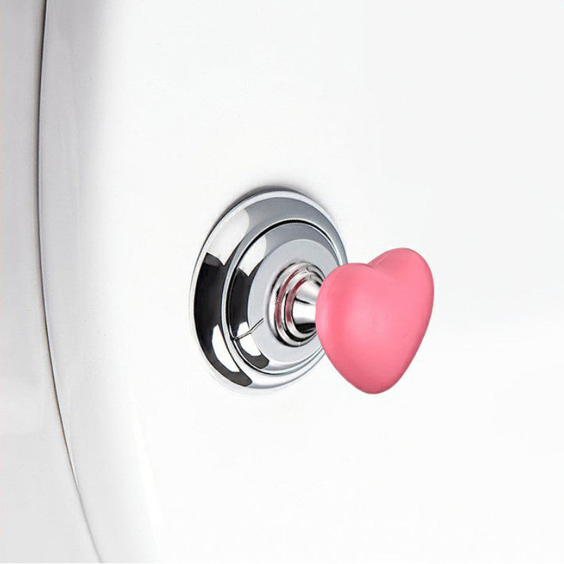 (READYSTOCK) Color Heart Shaped Toilet Press Creative Toilet Sink Button  Fashion Love Heart Button 彩色爱心马桶冲水按钮