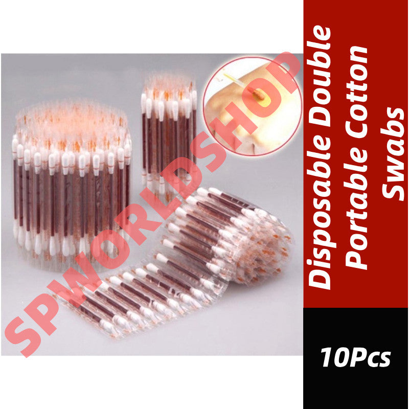 (READYSTOCK) Disposable Double Portable Cotton Swabs Emergency Iodophor Alcohol Wipe Swab Sticks 伏酒精消毒棉