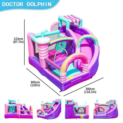 Doctor Dolphin Inflatable Castle | Kids Trampoline & Slide | Indoor Outdoor Bouncy House Playground 充气城堡 | 儿童蹦床滑梯
