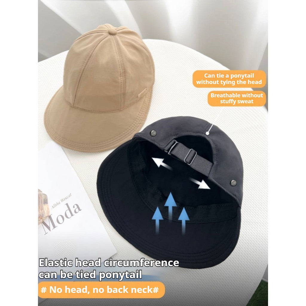 【READY STOCK】2025 Women’s Strap Buckle Fisherman Hat – UV Protection Summer Sun Hat for Outdoor Travel 渔夫帽
