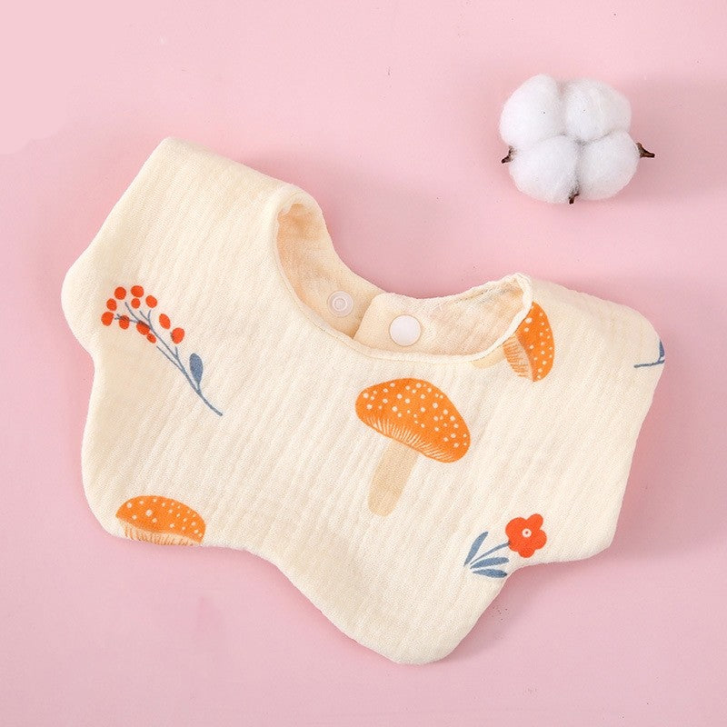 READY STOCK!!! Baby Kids Towel Baby Cotton Toddler 8 Layer Saliva Towel Ins Fesyen Baby Bib With Button Bibik WW0848i