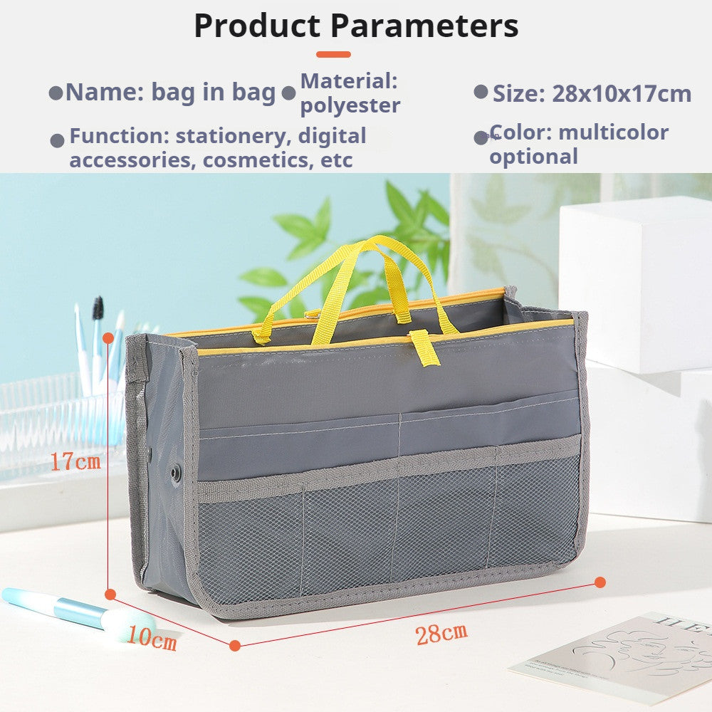 READY STOCK!!! Women's Polyester Handbag Organizer Insert Large Capacity Travel Makeup Storage Bag NF020 手提轻便大容量化妆包