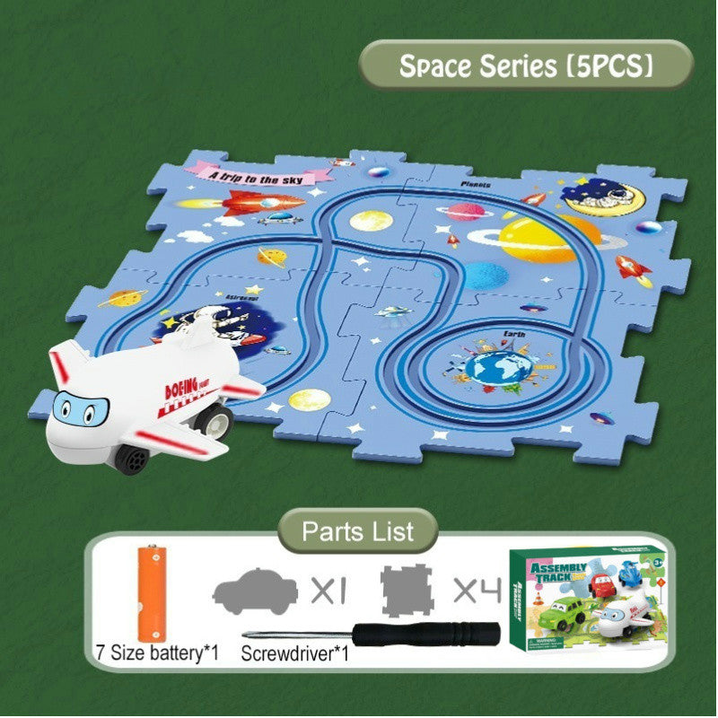 (READYSTOCK) Puzzle Track Car Playset Fun Race Car Toys Montessori Toys kids educational Track Car 汽车轨道玩具益智轨道车