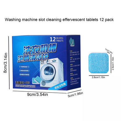 (READYSTOCK) 1 Box of 12 tablets - Washing Machine Drum Cleaning Tablets to Disinfect, Prevent Plaque and Mold 洗衣机清洁片