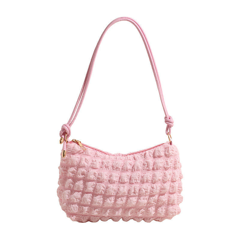 Korean Style Bubble Sling Bag B03140 | Soft Padded Crossbody Bag | Cute & Versatile Travel Shoulder Bag | Beg Murah Cantik 云朵包 泡泡纹 腋下斜挎两用 少女感