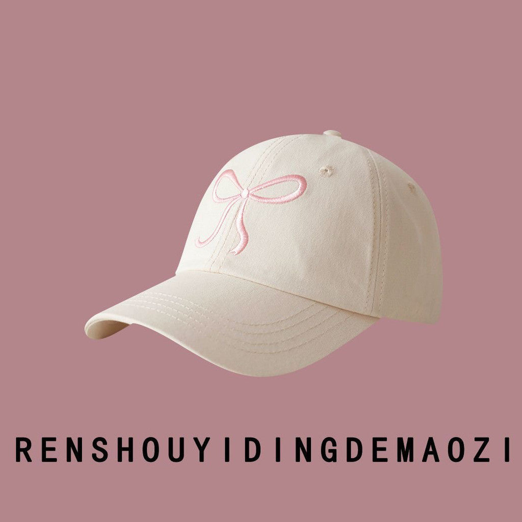 【READY STOCK】Women’s Casual Baseball Cap Letter Embroidery Face-Slimming Wide Brim Stylish & Versatile-Caps 1050