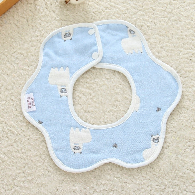 READY STOCK!!! Baby Kids Towel Baby Cotton Toddler 8 Layer Saliva Towel Ins Fesyen Baby Bib With Button Bibik WW0848i