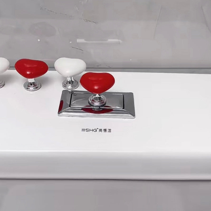 (READYSTOCK) Color Heart Shaped Toilet Press Creative Toilet Sink Button  Fashion Love Heart Button 彩色爱心马桶冲水按钮