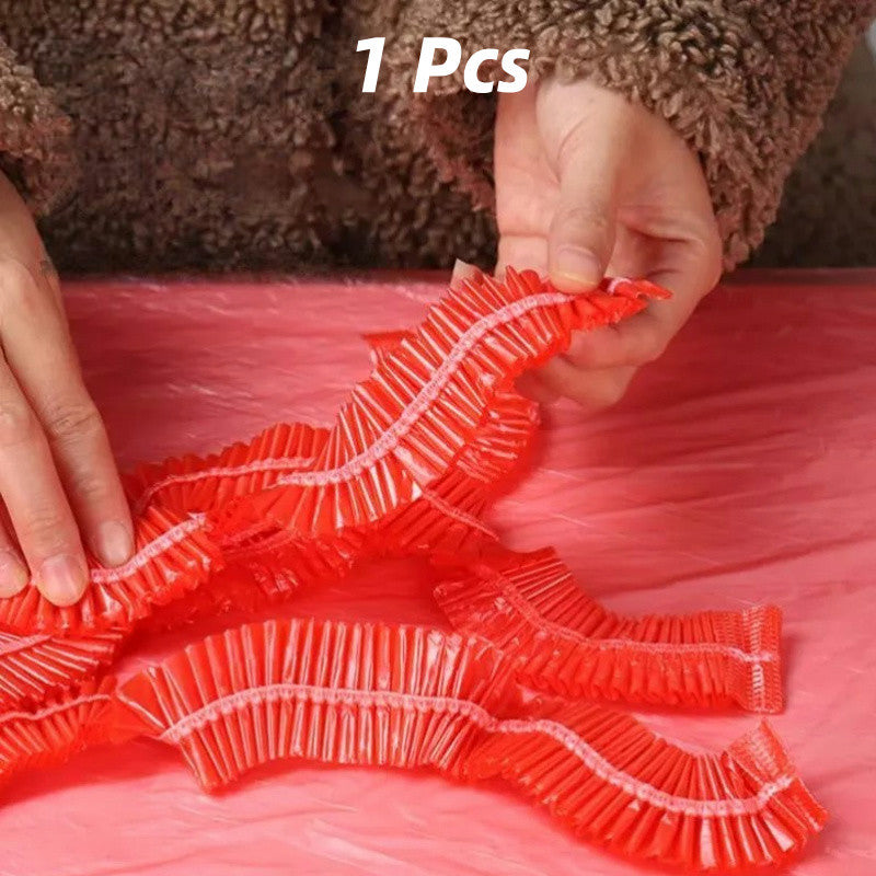 READY STOCK!!! 1PCS Disposable Table Cover Elastic Mouth Plastic Film Table Cover  Waterproof Oilproof Table 一次性桌布