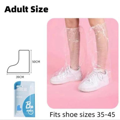 READY STOCK!! Disposable Rain Shoe Cover Waterproof Non Slip Transparent Plastic Rain-Proof Foot Cover 鞋套