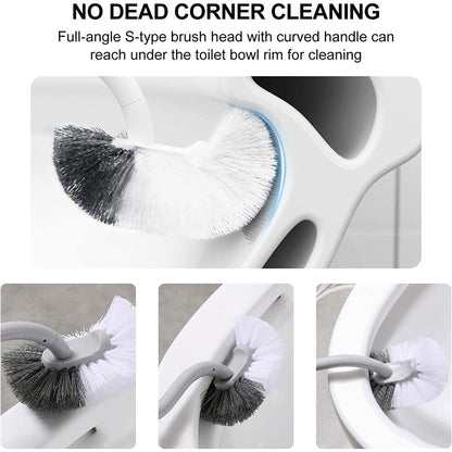 (READYSTOCK) Japanese S-Shaped Toilet Brush No Dead Corner Cleaning Brush 日本S型马桶刷