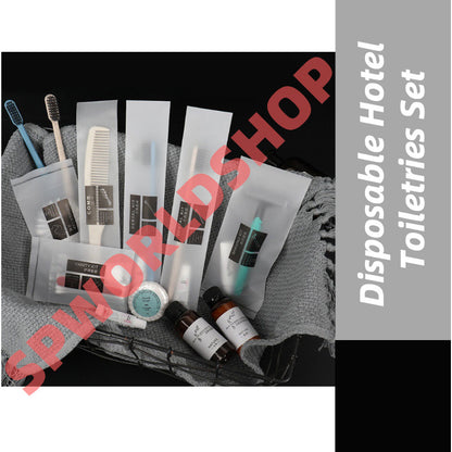 (READYSTOCK) Disposable Hotel Toiletries Set Toothbrush  Comb Shower Cap Care Package Shampoo Shower Gel Soap 酒店一次性用品