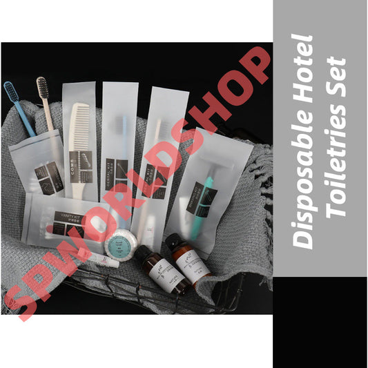 (READYSTOCK) Disposable Hotel Toiletries Set Toothbrush  Comb Shower Cap Care Package Shampoo Shower Gel Soap 酒店一次性用品