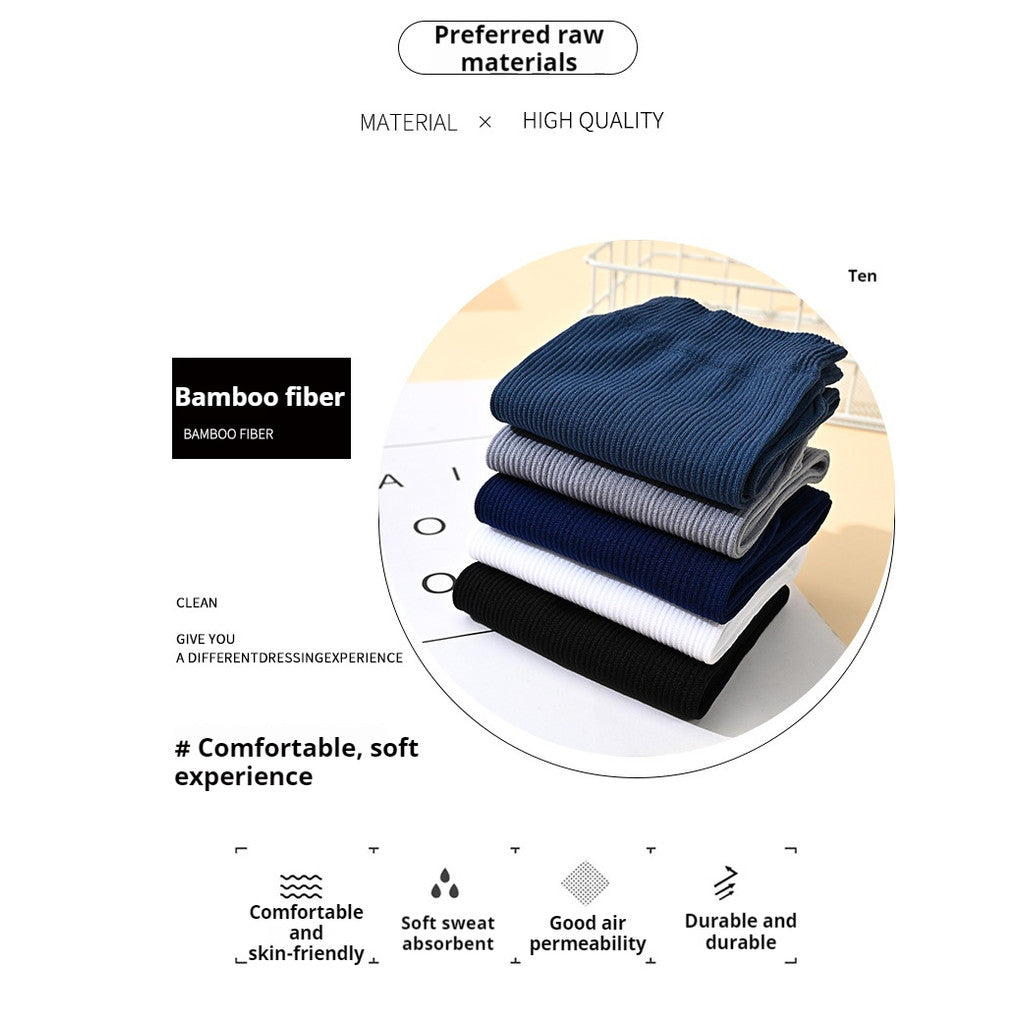 READY STOCK!!! 10 Pairs of Men's Short Socks Man Bamboo Fiber Breathable Men's Short Bamboo Fiber Socks 一次性男士袜子