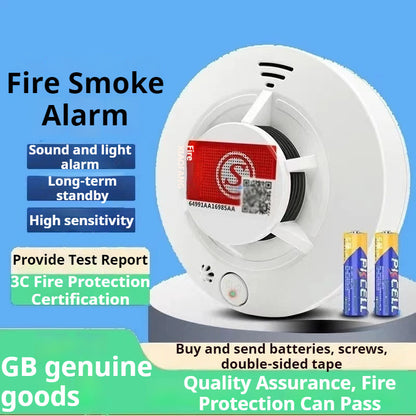 Standalone Smoke & Fire Alarm – Photoelectric Sensor, Wireless, Long Battery Life, Ideal for Home Protection 火灾探测警报器
