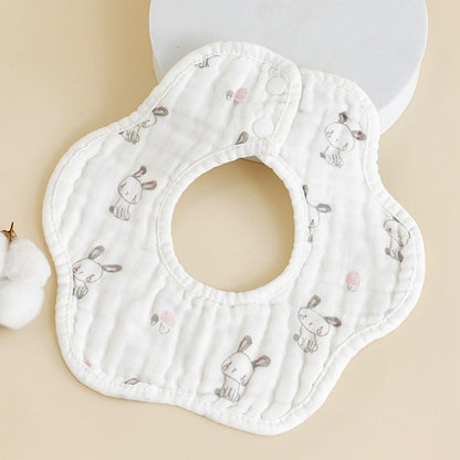 READY STOCK!!! Baby Kids Towel Baby Cotton Toddler 8 Layer Saliva Towel Ins Fesyen Baby Bib With Button Bibik WW0848i