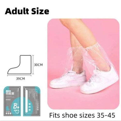 READY STOCK!! Disposable Rain Shoe Cover Waterproof Non Slip Transparent Plastic Rain-Proof Foot Cover 鞋套