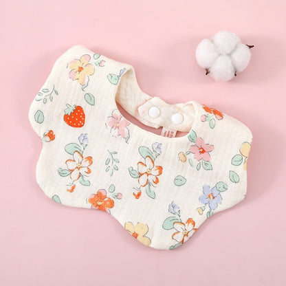 READY STOCK!!! Baby Kids Towel Baby Cotton Toddler 8 Layer Saliva Towel Ins Fesyen Baby Bib With Button Bibik WW0848i