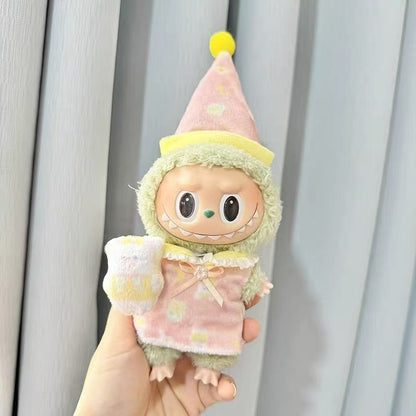 READY STOCK!!!Labubu  Filled Doll Clothes Cos Gift Mini Jumpsuits For Labubu Macaron Clothes Doll+Clothes Labubu公仔专用服饰