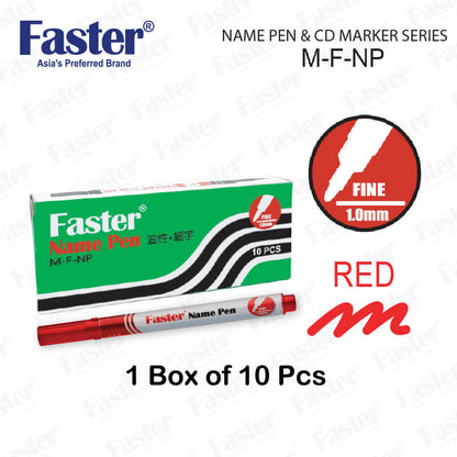 【10-PCS】 Faster Name Pen M-F-NP FINE 1.0mm Permanent Marker Pen