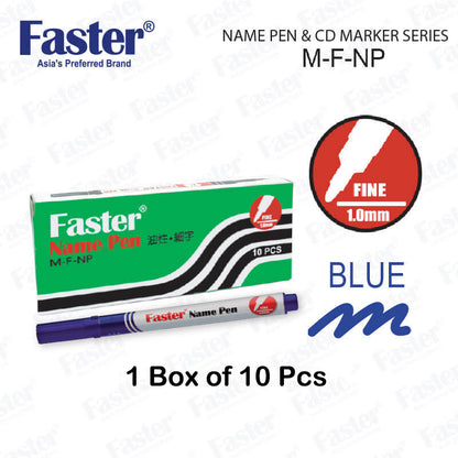 【10-PCS】 Faster Name Pen M-F-NP FINE 1.0mm Permanent Marker Pen