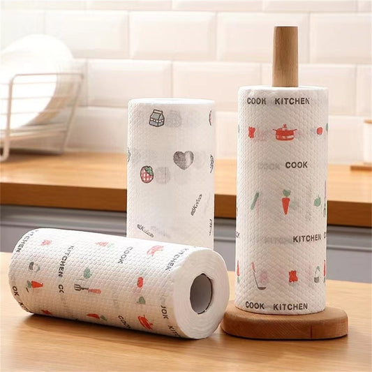 READY STOCK!!! Disposable Kitchen Cleaning Wipes 100/50 Pcs/Roll | OilAbsorbing Thickened Dishcloths | 多功能厨房一次性吸油抹布 清洁湿巾
