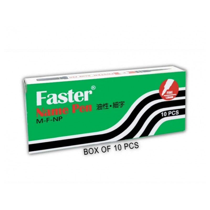 【10-PCS】 Faster Name Pen M-F-NP FINE 1.0mm Permanent Marker Pen