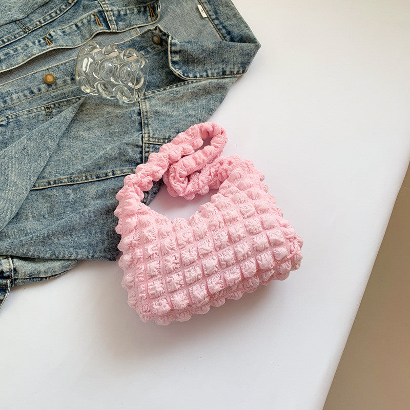 Korean Style Bubble Sling Bag B03140 | Soft Padded Crossbody Bag | Cute & Versatile Travel Shoulder Bag | Beg Murah Cantik 云朵包 泡泡纹 腋下斜挎两用 少女感
