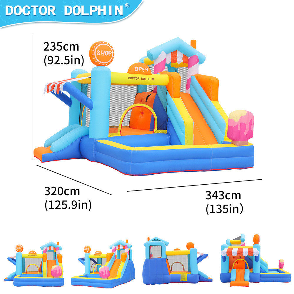 Doctor Dolphin Inflatable Castle | Kids Trampoline & Slide | Indoor Outdoor Bouncy House Playground 充气城堡 | 儿童蹦床滑梯