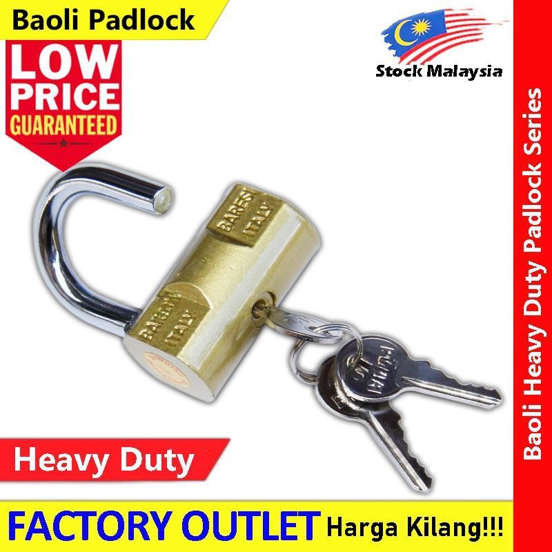 Baoli Lock Heavy Duty Hammer Iron Padlock Lock Baoli Baresi Italy Security Pad Lock Mangga Pintu VIRO 重型锤铁挂锁 排锁 锁头