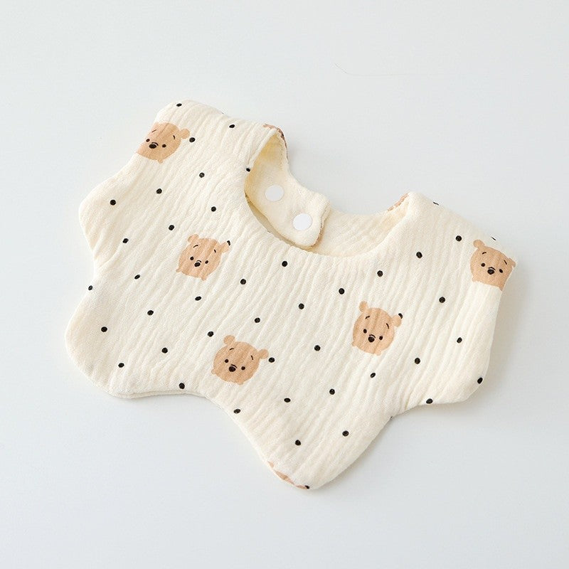 READY STOCK!!! Baby Kids Towel Baby Cotton Toddler 8 Layer Saliva Towel Ins Fesyen Baby Bib With Button Bibik WW0848i