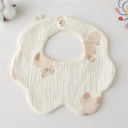 READY STOCK!!! Baby Kids Towel Baby Cotton Toddler 8 Layer Saliva Towel Ins Fesyen Baby Bib With Button Bibik WW0848i