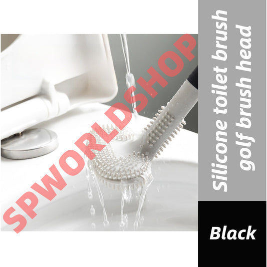 (READYSTOCK) Silicone toilet brush golf brush head double-sided no dead angle soft hair bathroom  toilet brush 硅胶马桶刷