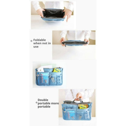 READY STOCK!!! Women's Polyester Handbag Organizer Insert Large Capacity Travel Makeup Storage Bag NF020 手提轻便大容量化妆包
