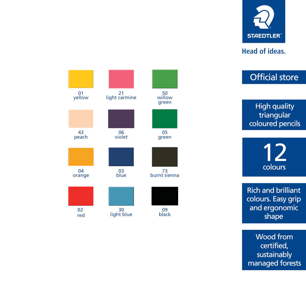 STAEDTLER Luna Color Pencil / Pensil Warna Color Pensil 12Color(Short/Long)/24Color(Long)