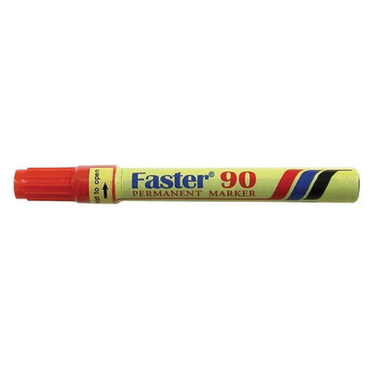 【12-PCS】Faster 90 Permanent Marker Pen Xylene Free #Faster #Permanent #Marker Pen #M-F-90 #Blue #Red #Black