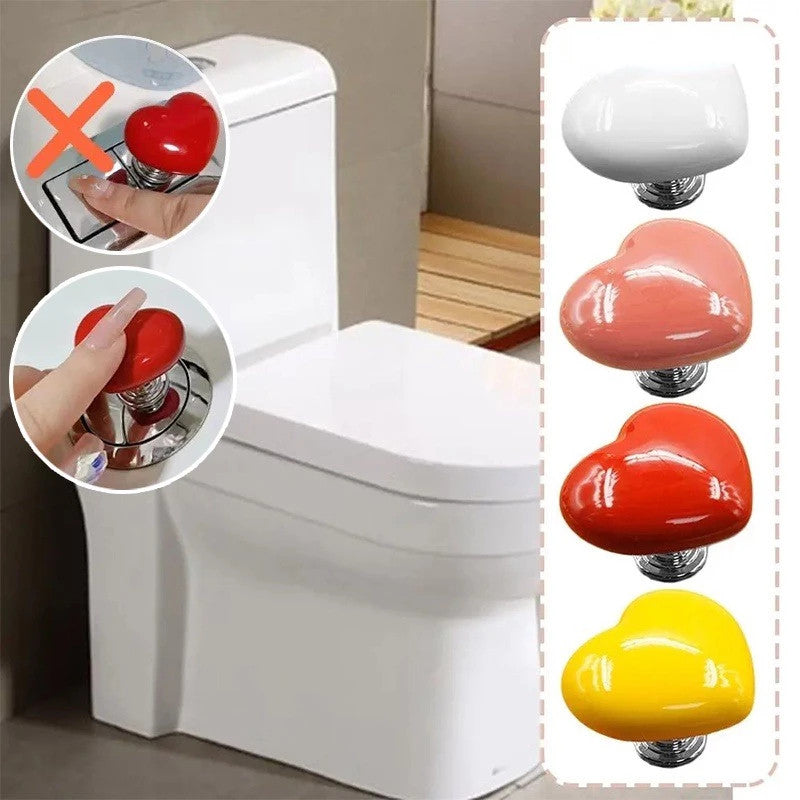 (READYSTOCK) Color Heart Shaped Toilet Press Creative Toilet Sink Button  Fashion Love Heart Button 彩色爱心马桶冲水按钮