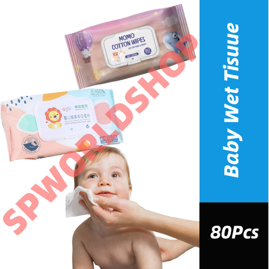 【80-Keping】 Baby Wet Tisu Wipes Tisu Basah Bayi【Non Alcohol】80pcs Per Pack Wet Tissue Tisu Basah 【PH-5.5】#卸妆 #婴儿湿纸巾 #湿纸巾