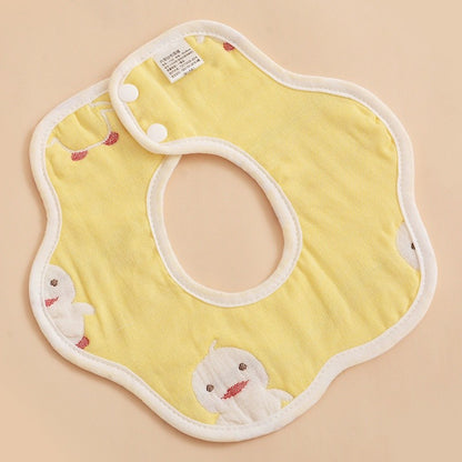 READY STOCK!!! Baby Kids Towel Baby Cotton Toddler 8 Layer Saliva Towel Ins Fesyen Baby Bib With Button Bibik WW0848i