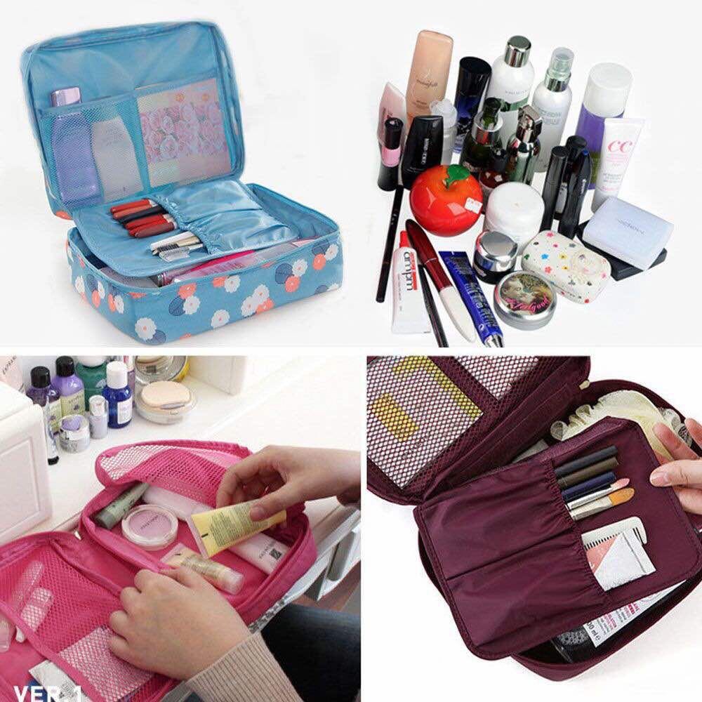 READY STOCK Polyester Cosmetic Bag Make Up bag kits Storage Travel Wash pouch Travel Cosmetic Make Up bag NF028 防水化妆品收纳包