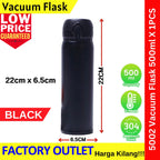 Stainless Steel Thermal Vacuum Flask Water Container Insulated Cup【500ml】 304 Stainless Steel Thermos Flask -5002