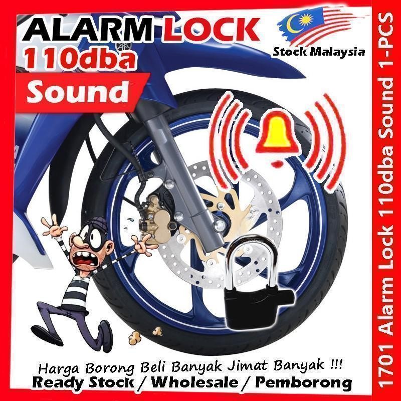 Alarm Lock Security Lock Anti-Theft Siren Alarm Padlock Door / Motorcycle / Bike Bicycle / Car Kunci Berbunyi #防盗警报锁1701