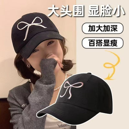 【READY STOCK】Women’s Casual Baseball Cap Letter Embroidery Face-Slimming Wide Brim Stylish & Versatile-Caps 1050