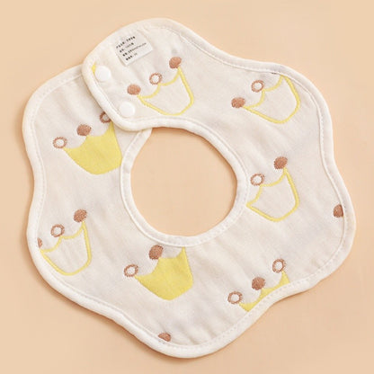 READY STOCK!!! Baby Kids Towel Baby Cotton Toddler 8 Layer Saliva Towel Ins Fesyen Baby Bib With Button Bibik WW0848i