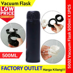 Stainless Steel Thermal Vacuum Flask Water Container Insulated Cup【500ml】 304 Stainless Steel Thermos Flask -5002