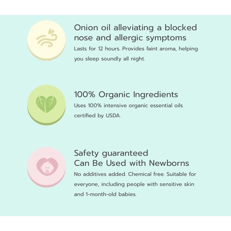 READY STOCK!!! Happy Noz 100% Organic Onion Sticker 12 hours 1 Box of 6 Pcs