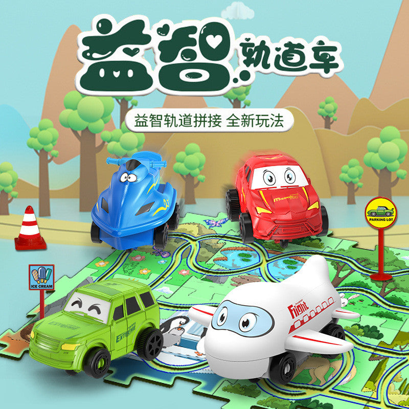 (READYSTOCK) Puzzle Track Car Playset Fun Race Car Toys Montessori Toys kids educational Track Car 汽车轨道玩具益智轨道车