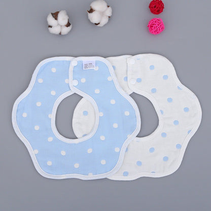 READY STOCK!!! Baby Kids Towel Baby Cotton Toddler 8 Layer Saliva Towel Ins Fesyen Baby Bib With Button Bibik WW0848i