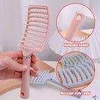 Comb Curved Vent Fluffy Hair Curly Hair Massage Ribs Comb Styling 马卡龙大弯蓬松梳子 头皮按摩梳卷发造型梳弧形十排骨梳子